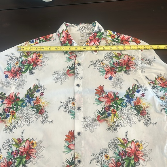 HAUPT Germany Men’s Cotton Floral Button Up Long Sleeve Shirt Size XL 17 1/2 - Picture 12 of 16